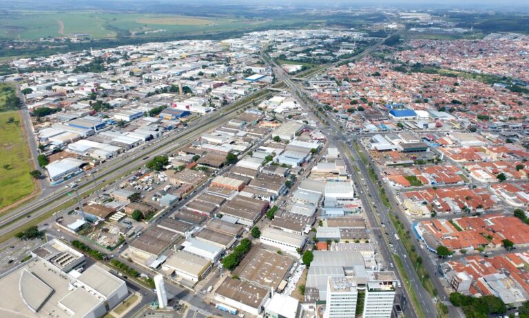 Imagem áerea do Distrito Industrial de Indaiatuba